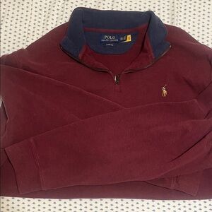 Polo by Ralph Lauren Burgundy and Navy Zip Up Sweater